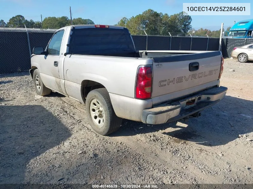 2005 Chevrolet Silverado 1500 Work Truck VIN: 1GCEC14V25Z284601 Lot: 40745639