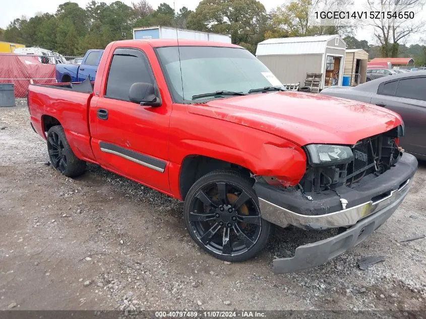 2005 Chevrolet Silverado 1500 Ls VIN: 1GCEC14V15Z154650 Lot: 40797489