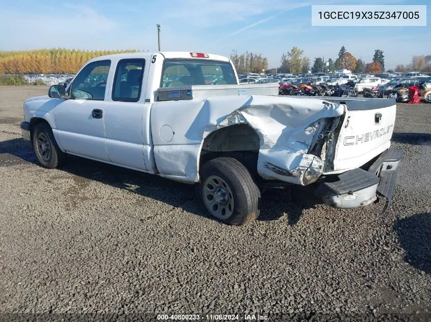 2005 Chevrolet Silverado 1500 Work Truck VIN: 1GCEC19X35Z347005 Lot: 40800233