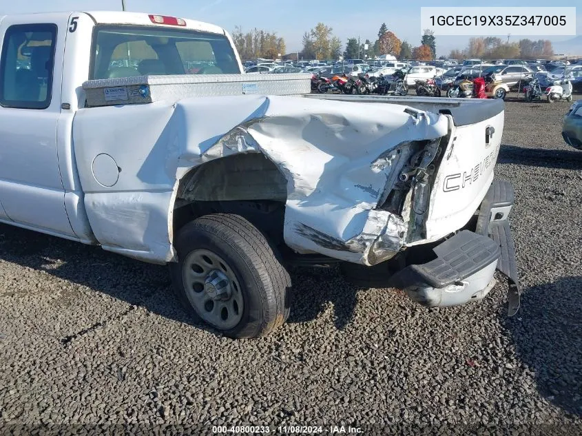 2005 Chevrolet Silverado 1500 Work Truck VIN: 1GCEC19X35Z347005 Lot: 40800233