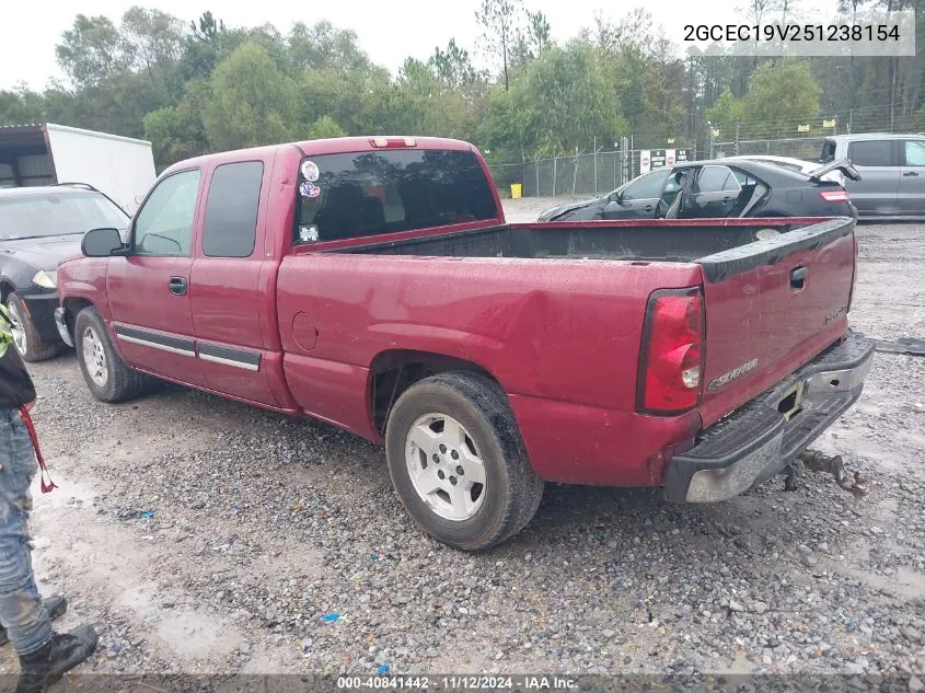 2005 Chevrolet Silverado 1500 Ls VIN: 2GCEC19V251238154 Lot: 40841442