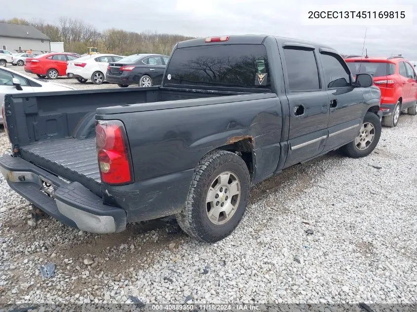 2005 Chevrolet Silverado 1500 Ls VIN: 2GCEC13T451169815 Lot: 40889350