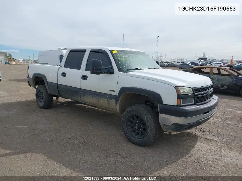 2006 Chevrolet Silverado 2500Hd VIN: 1GCHK23D16F190663 Lot: 12021599