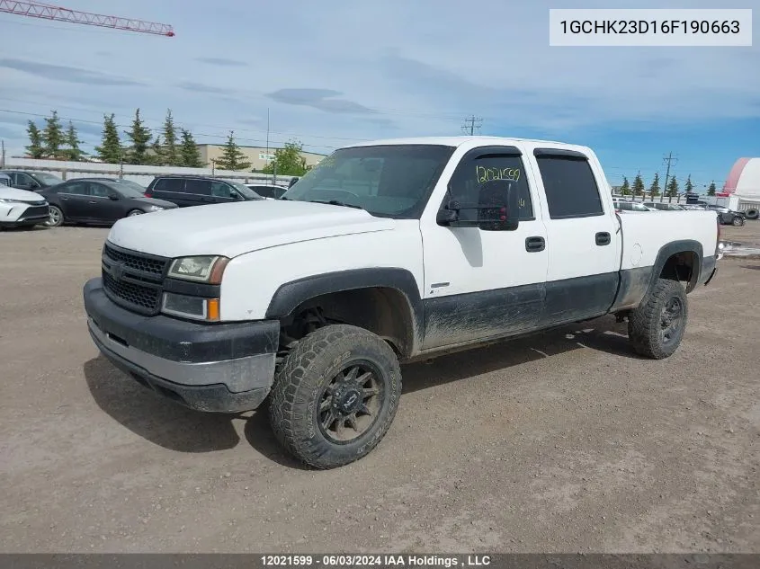 2006 Chevrolet Silverado 2500Hd VIN: 1GCHK23D16F190663 Lot: 12021599