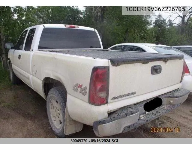 2006 Chevrolet Silverado K1500 VIN: 1GCEK19V36Z226705 Lot: 30045370