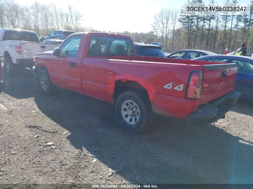 2006 Chevrolet Silverado 1500 Work Truck VIN: 3GCEK14V56G238247 Lot: 39254864