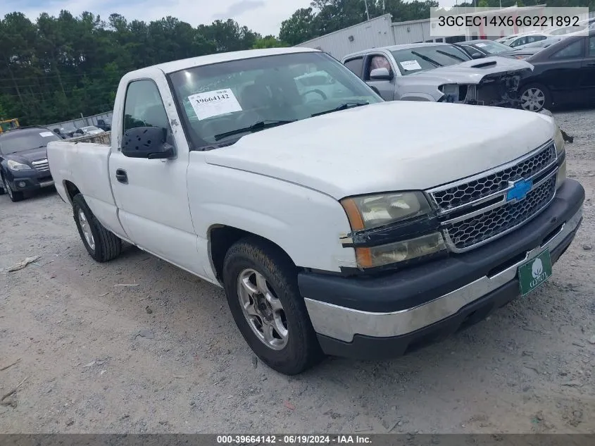 2006 Chevrolet Silverado 1500 Work Truck VIN: 3GCEC14X66G221892 Lot: 39664142