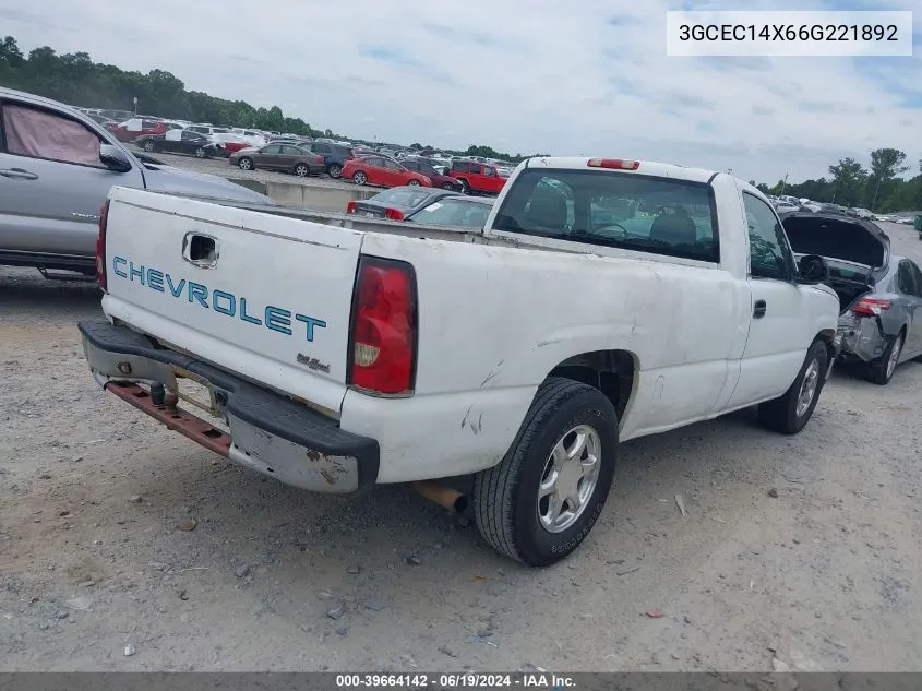 2006 Chevrolet Silverado 1500 Work Truck VIN: 3GCEC14X66G221892 Lot: 39664142