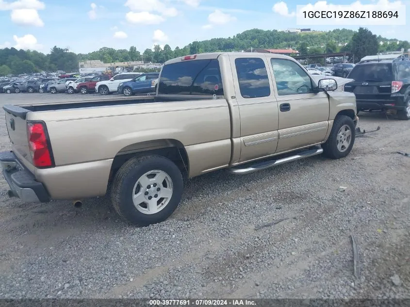 2006 Chevrolet Silverado 1500 Lt1 VIN: 1GCEC19Z86Z188694 Lot: 39777691