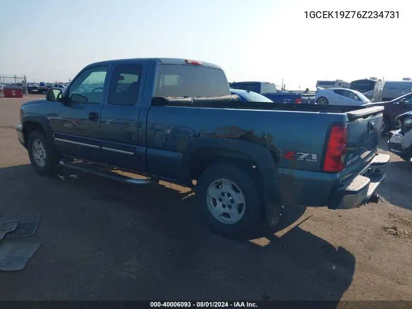 2006 Chevrolet Silverado 1500 Lt1 VIN: 1GCEK19Z76Z234731 Lot: 40006093