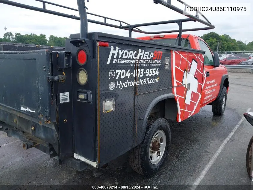 2006 Chevrolet Silverado 2500Hd Work Truck VIN: 1GBHC24U86E110975 Lot: 40079214