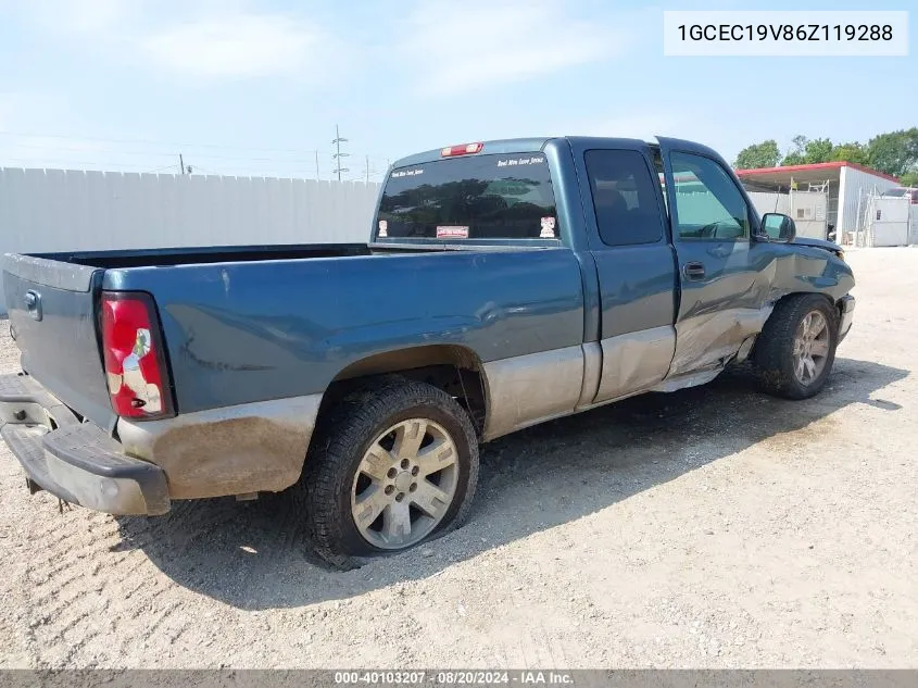 2006 Chevrolet Silverado C1500 VIN: 1GCEC19V86Z119288 Lot: 40103207