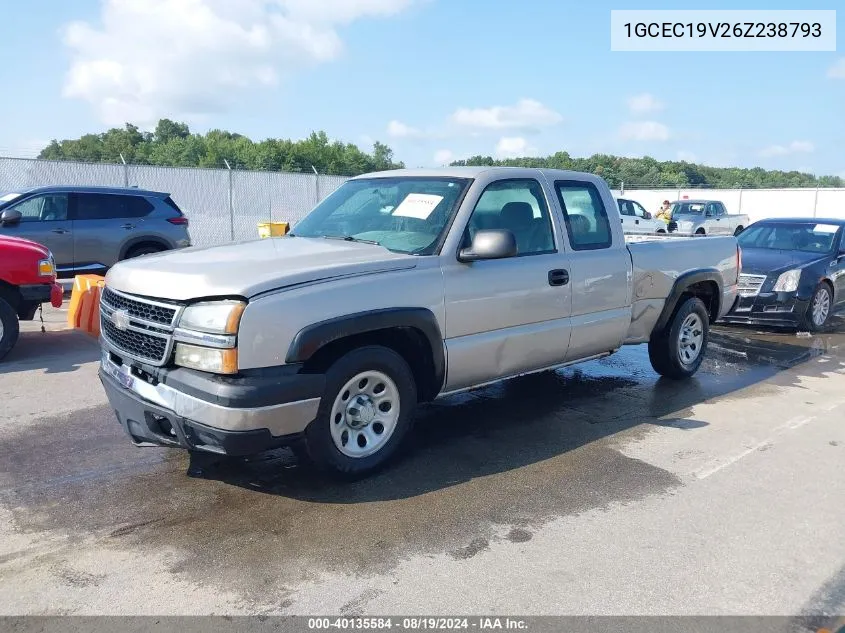 2006 Chevrolet Silverado 1500 Work Truck VIN: 1GCEC19V26Z238793 Lot: 40135584