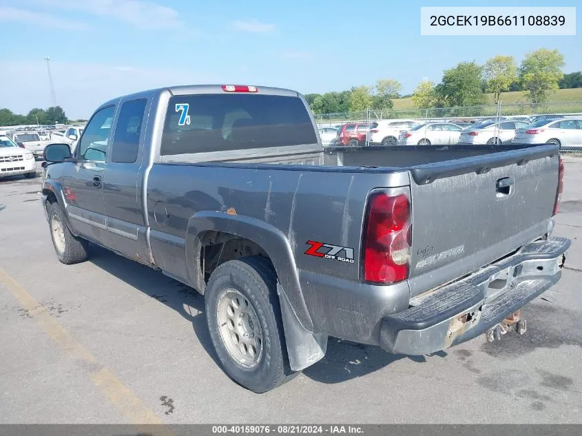 2006 Chevrolet Silverado K1500 VIN: 2GCEK19B661108839 Lot: 40159076