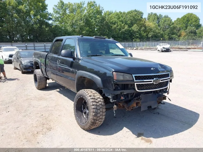 2006 Chevrolet Silverado 2500Hd Lt1 VIN: 1GCHK23U06F191092 Lot: 40187511