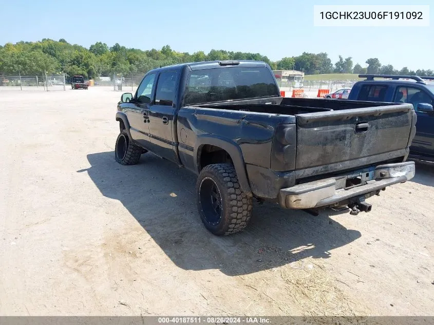 2006 Chevrolet Silverado 2500Hd Lt1 VIN: 1GCHK23U06F191092 Lot: 40187511