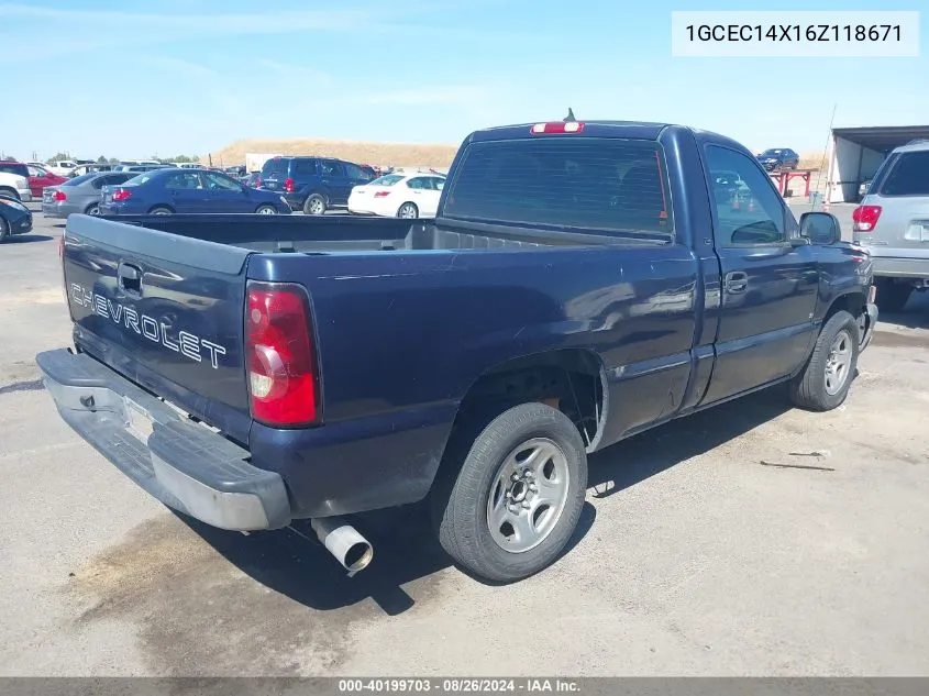 2006 Chevrolet Silverado 1500 Ls VIN: 1GCEC14X16Z118671 Lot: 40199703