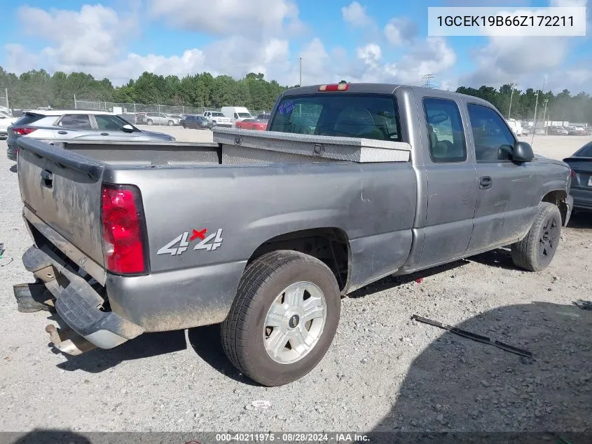 2006 Chevrolet Silverado 1500 Work Truck VIN: 1GCEK19B66Z172211 Lot: 40211975