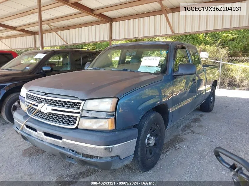 2006 Chevrolet Silverado 1500 Work Truck VIN: 1GCEC19X36Z204931 Lot: 40243321