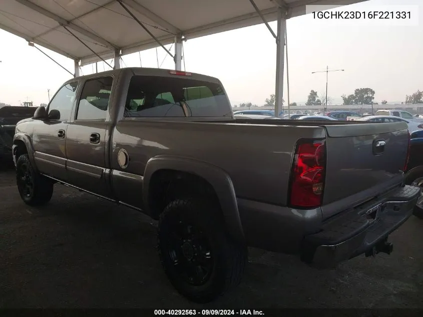 2006 Chevrolet Silverado 2500Hd Lt2 VIN: 1GCHK23D16F221331 Lot: 40292563