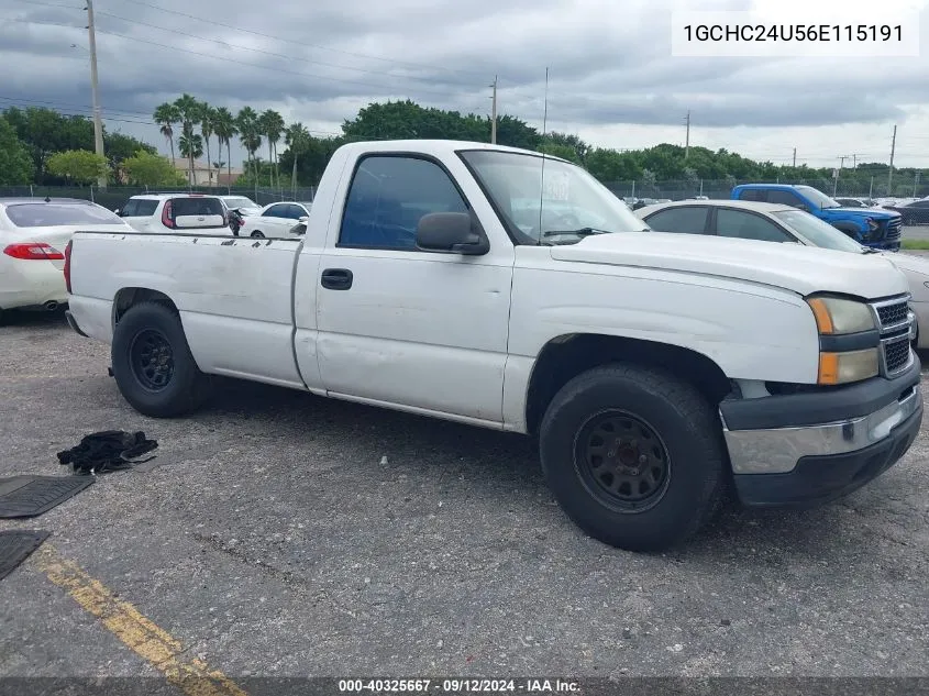 2006 Chevrolet Silverado 2500Hd C2500 Heavy Duty VIN: 1GCHC24U56E115191 Lot: 40325667