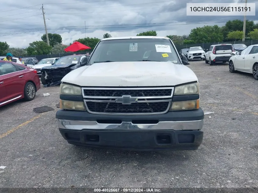 2006 Chevrolet Silverado 2500Hd C2500 Heavy Duty VIN: 1GCHC24U56E115191 Lot: 40325667