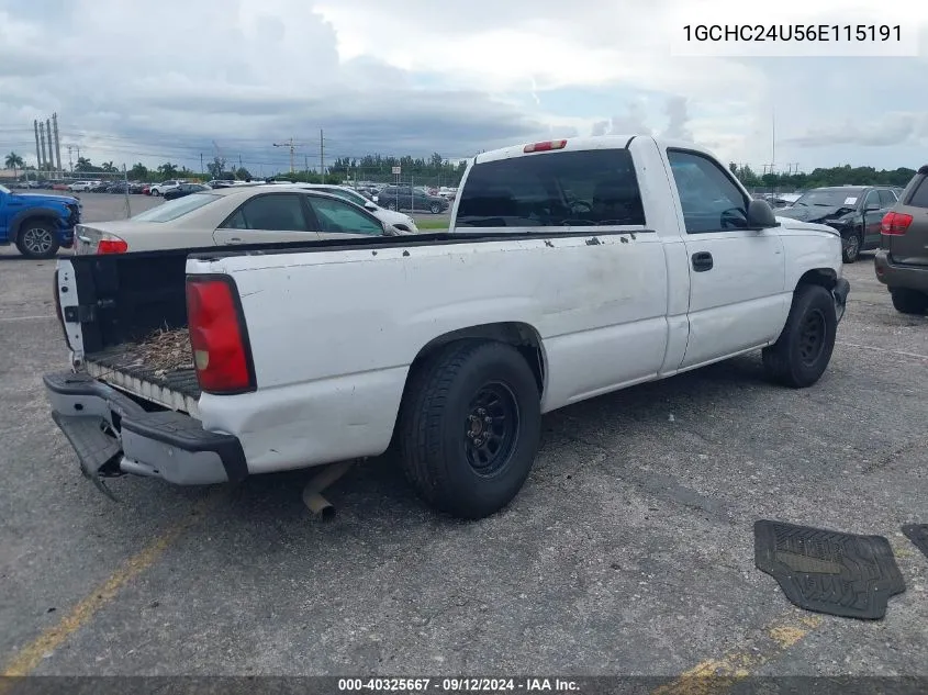 2006 Chevrolet Silverado 2500Hd C2500 Heavy Duty VIN: 1GCHC24U56E115191 Lot: 40325667