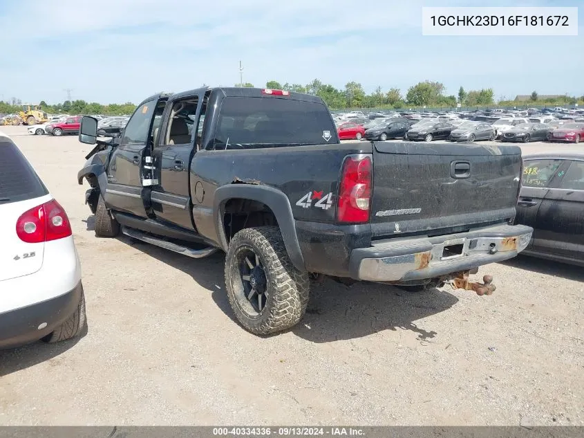 2006 Chevrolet Silverado K2500 Heavy Duty VIN: 1GCHK23D16F181672 Lot: 40334336