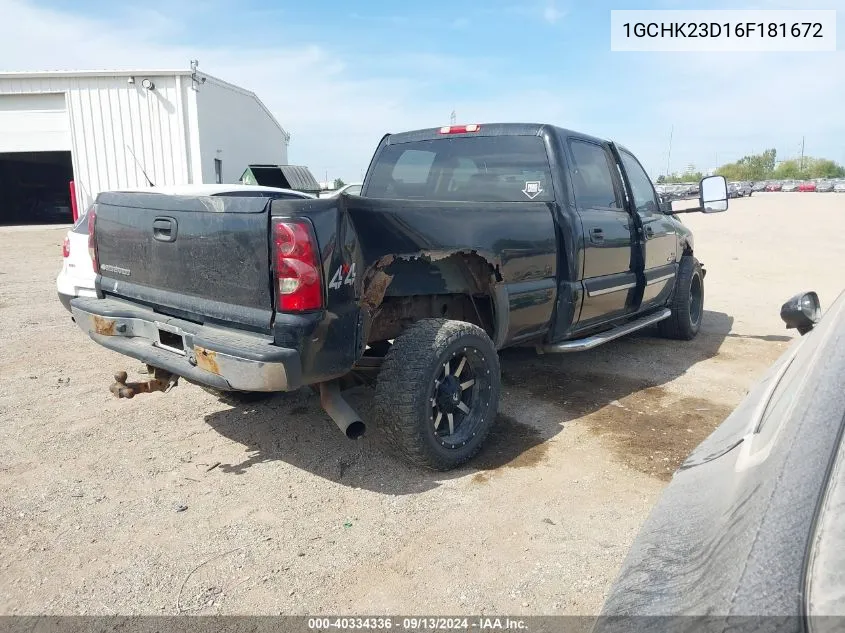 2006 Chevrolet Silverado K2500 Heavy Duty VIN: 1GCHK23D16F181672 Lot: 40334336