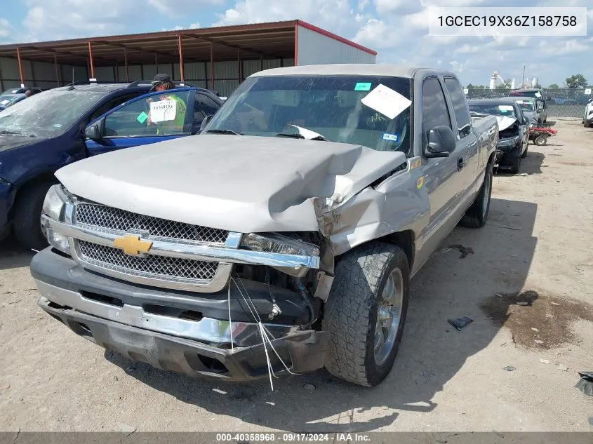 2006 Chevrolet Silverado 1500 Ls VIN: 1GCEC19X36Z158758 Lot: 40358968