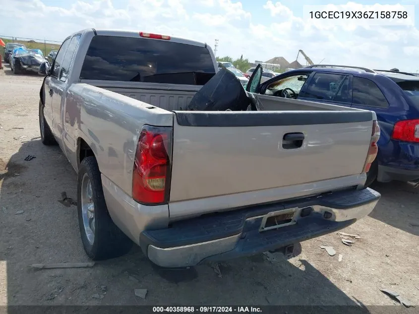 2006 Chevrolet Silverado 1500 Ls VIN: 1GCEC19X36Z158758 Lot: 40358968