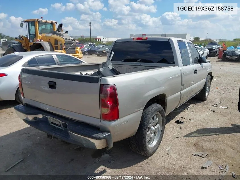 2006 Chevrolet Silverado 1500 Ls VIN: 1GCEC19X36Z158758 Lot: 40358968