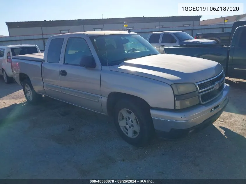 2006 Chevrolet Silverado 1500 Lt2 VIN: 1GCEC19T06Z187020 Lot: 40363978