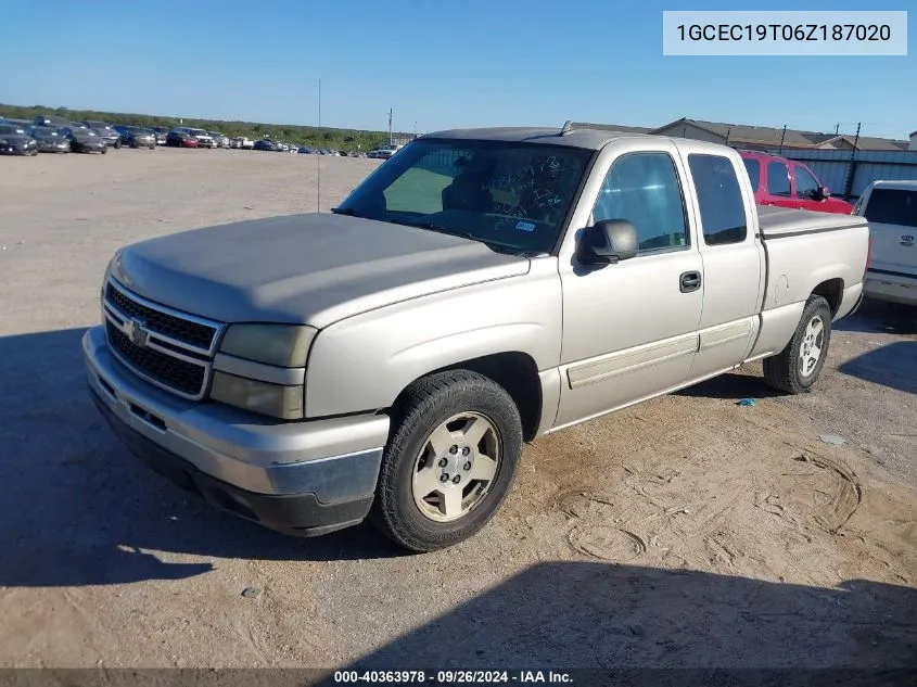 2006 Chevrolet Silverado 1500 Lt2 VIN: 1GCEC19T06Z187020 Lot: 40363978