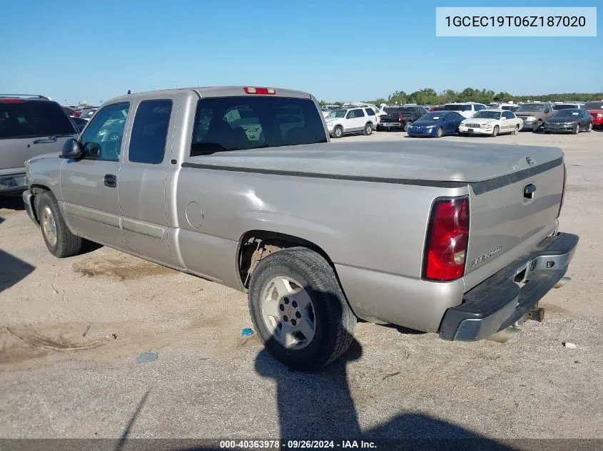 2006 Chevrolet Silverado 1500 Lt2 VIN: 1GCEC19T06Z187020 Lot: 40363978