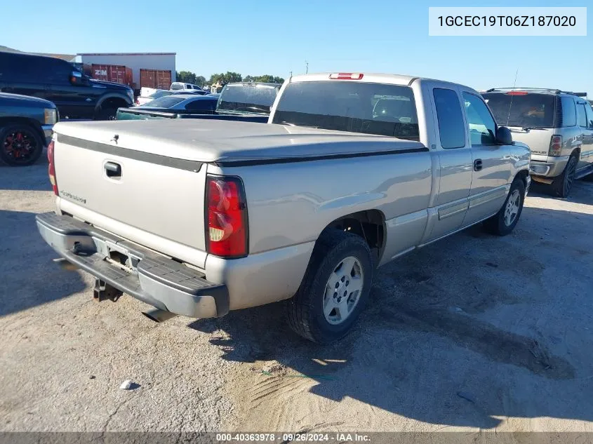 2006 Chevrolet Silverado 1500 Lt2 VIN: 1GCEC19T06Z187020 Lot: 40363978