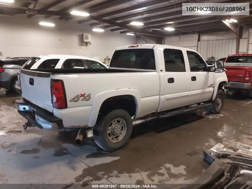 2006 Chevrolet Silverado 2500Hd Lt3 VIN: 1GCHK23D86F208964 Lot: 40391897