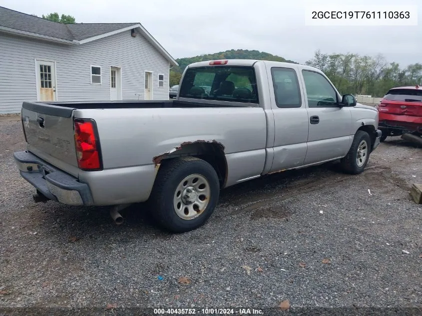 2006 Chevrolet Silverado 1500 Work Truck VIN: 2GCEC19T761110363 Lot: 40435752