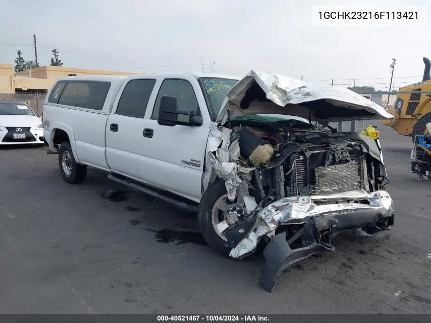 2006 Chevrolet Silverado 2500Hd Lt3 VIN: 1GCHK23216F113421 Lot: 40521467