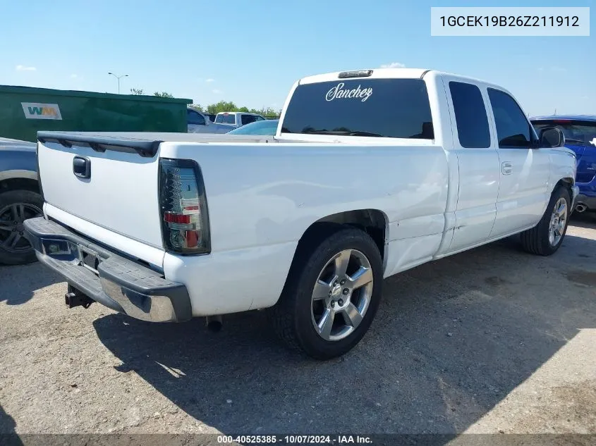 2006 Chevrolet Silverado 1500 Lt1 VIN: 1GCEK19B26Z211912 Lot: 40525385