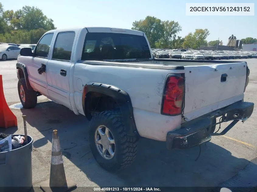 2006 Chevrolet Silverado 1500 Ls VIN: 2GCEK13V561243152 Lot: 40591213