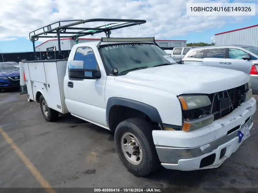 2006 Chevrolet Silverado 2500Hd Work Truck VIN: 1GBHC24U16E149326 Lot: 40598418