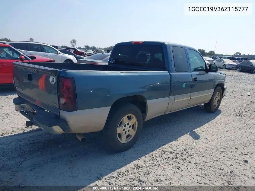 2006 Chevrolet Silverado 1500 Lt1 VIN: 1GCEC19V36Z115777 Lot: 40671763