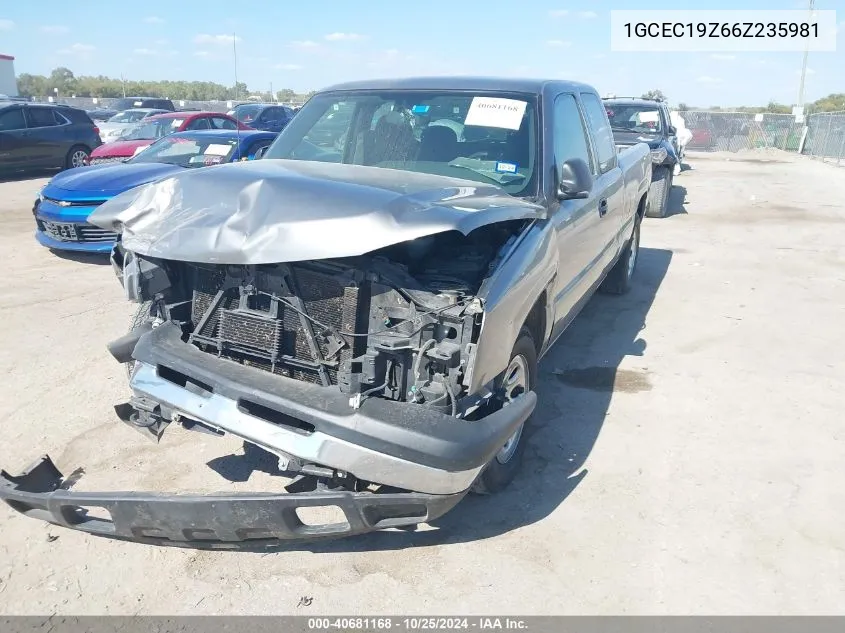 2006 Chevrolet Silverado 1500 Ls VIN: 1GCEC19Z66Z235981 Lot: 40681168