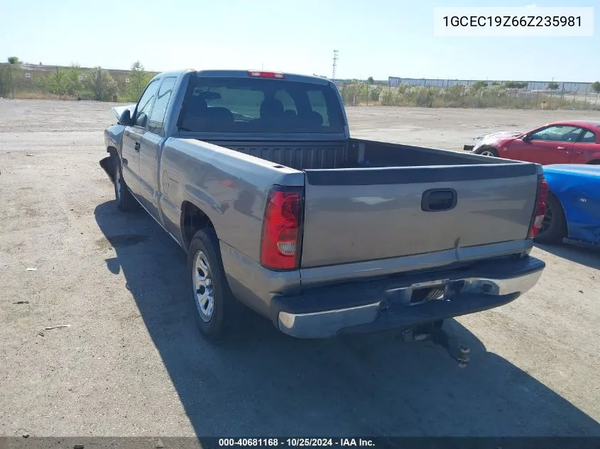 2006 Chevrolet Silverado 1500 Ls VIN: 1GCEC19Z66Z235981 Lot: 40681168