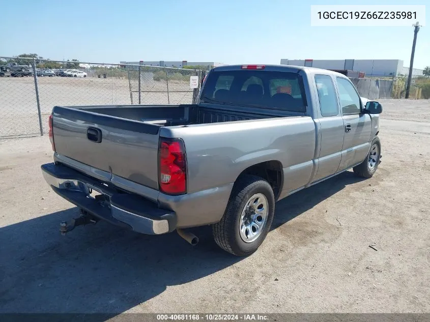 2006 Chevrolet Silverado 1500 Ls VIN: 1GCEC19Z66Z235981 Lot: 40681168