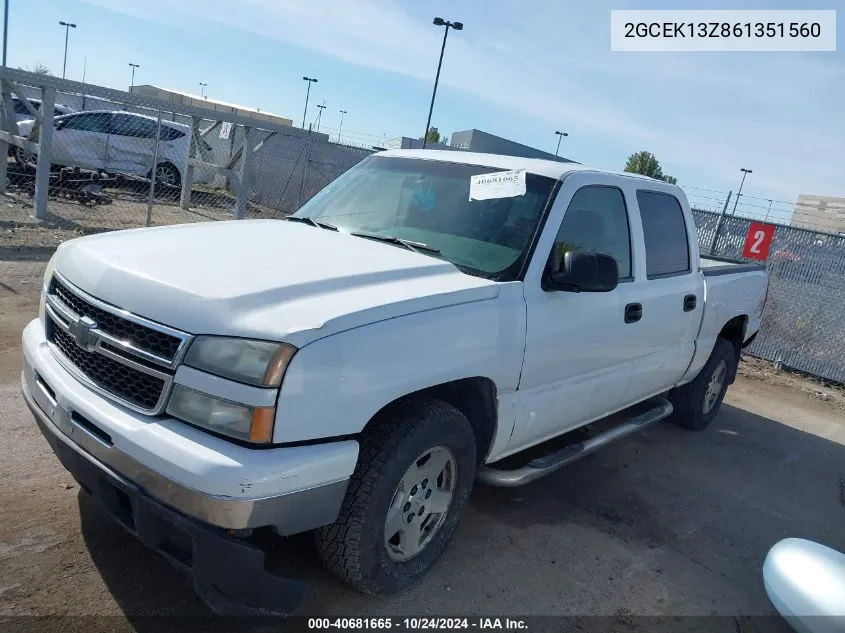 2006 Chevrolet Silverado 1500 Lt1 VIN: 2GCEK13Z861351560 Lot: 40681665