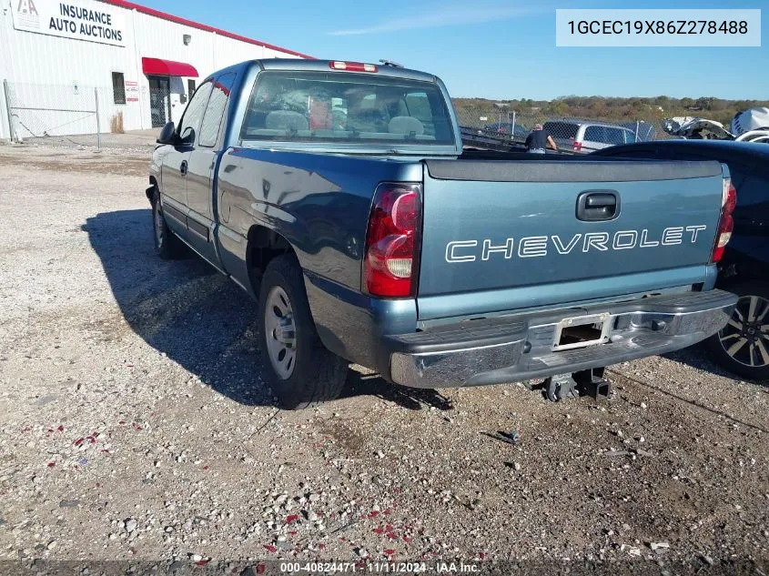 2006 Chevrolet Silverado 1500 Work Truck VIN: 1GCEC19X86Z278488 Lot: 40824471