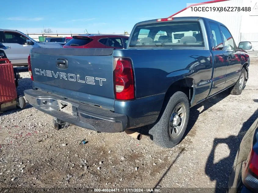 2006 Chevrolet Silverado 1500 Work Truck VIN: 1GCEC19X86Z278488 Lot: 40824471