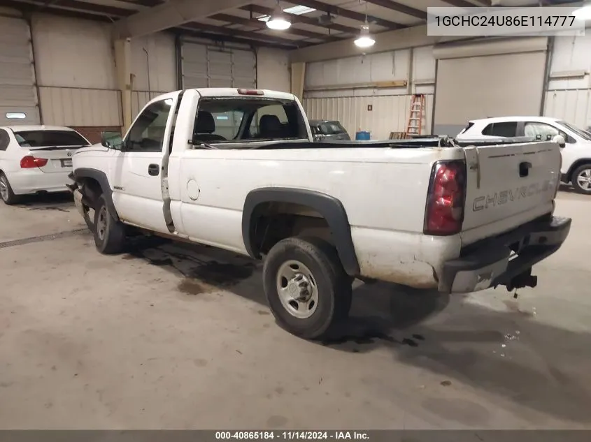 2006 Chevrolet Silverado 2500Hd Work Truck VIN: 1GCHC24U86E114777 Lot: 40865184